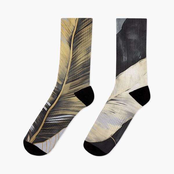 Item preview, Modern European ink and gold foil banana leaf 01 designed and sold by UnaWu533.