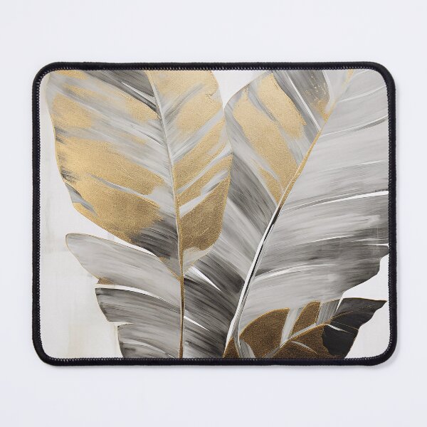 Item preview, Modern European ink and gold foil banana leaf 02 designed and sold by UnaWu533.