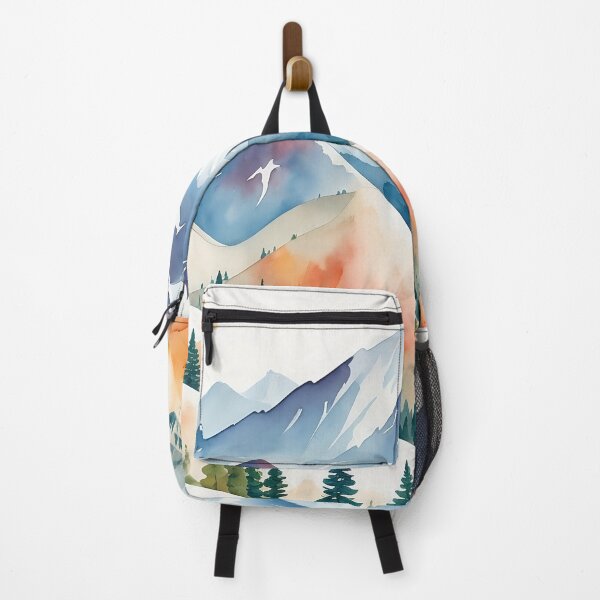 Item preview, Watercolor mountainscape pattern designed and sold by GracefulGems.
