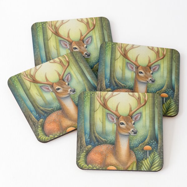 Item preview, Mystic deer in fairy forest designed and sold by irinatsy.
