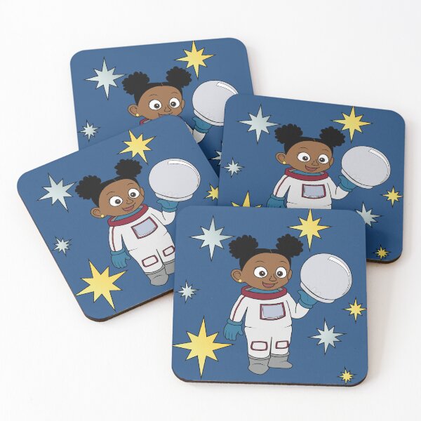 Artikelvorschau, Astronautenmädchen (mit Afro-Puffs) und Sternen entworfen und verkauft von ThingsByNin.