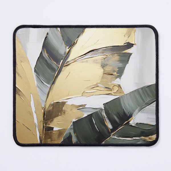 Item preview, Modern European ink and gold foil banana leaf 03 designed and sold by UnaWu533.