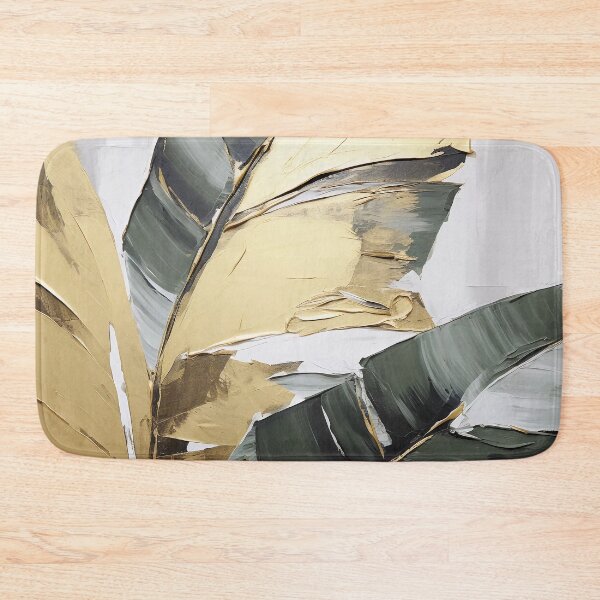 Item preview, Modern European ink and gold foil banana leaf 03 designed and sold by UnaWu533.