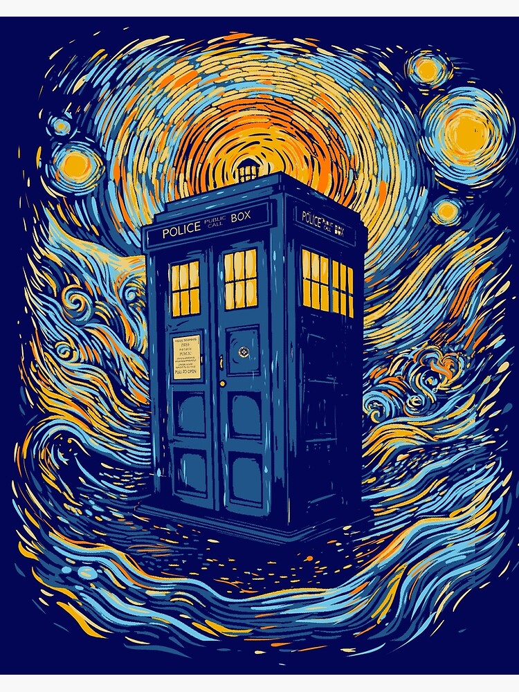 Thumbnail 2 of 2, Art Board Print, Starry blue box designed and sold by frederic levy-hadida.