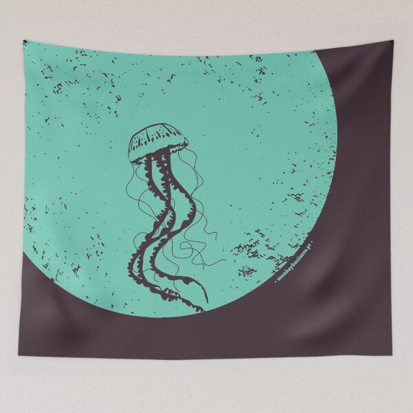 Item preview, Jellyfish Moves in round grunge shape - Animal Minimal Collection designed and sold by monkeybusiness.pt.