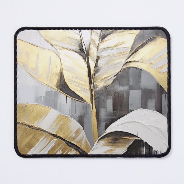 Item preview, Modern European ink and gold foil banana leaf 04 designed and sold by UnaWu533.