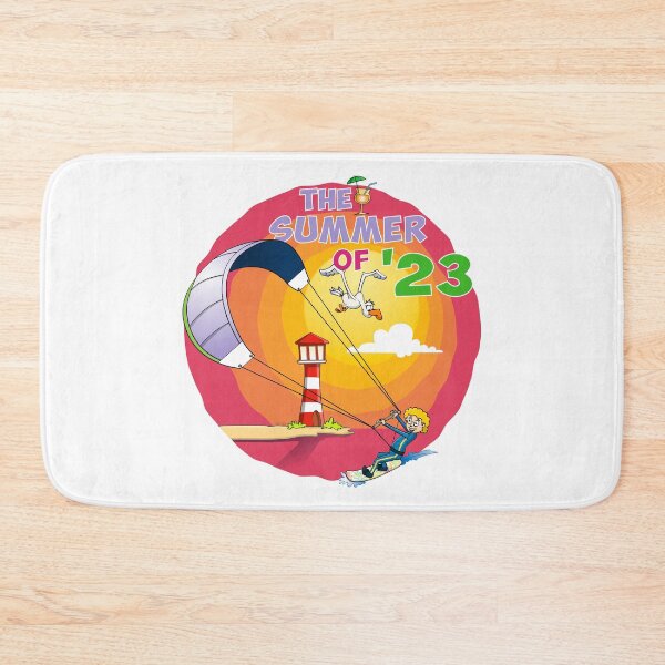 Item preview, The joy of summer. Colourful kitesurfing illustration. designed and sold by Stef Ringoot, cartoons and illustrations.