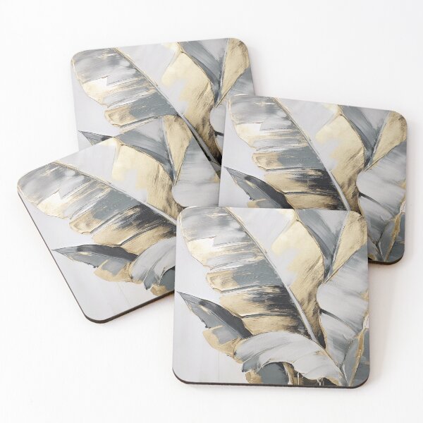 Item preview, Modern European ink and gold foil banana leaf 06 designed and sold by UnaWu533.