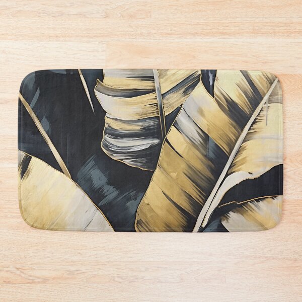 Item preview, Modern European ink and gold foil banana leaf 09 designed and sold by UnaWu533.