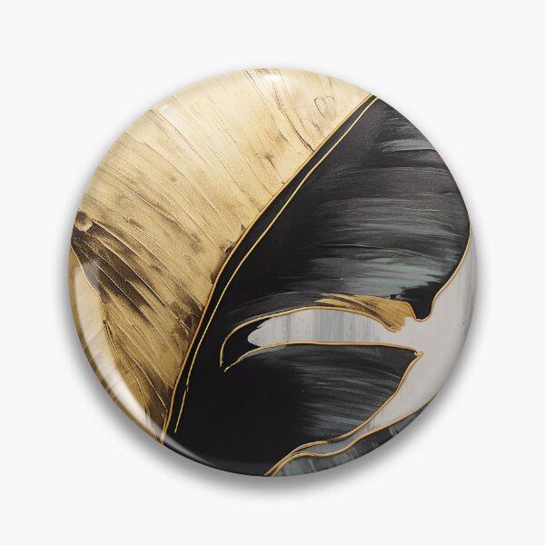 Item preview, Modern European ink and gold foil banana leaf 11 designed and sold by UnaWu533.