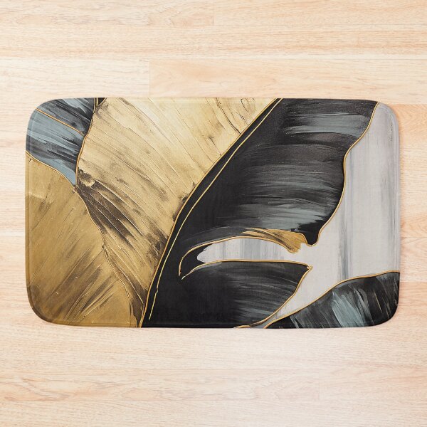 Item preview, Modern European ink and gold foil banana leaf 11 designed and sold by UnaWu533.
