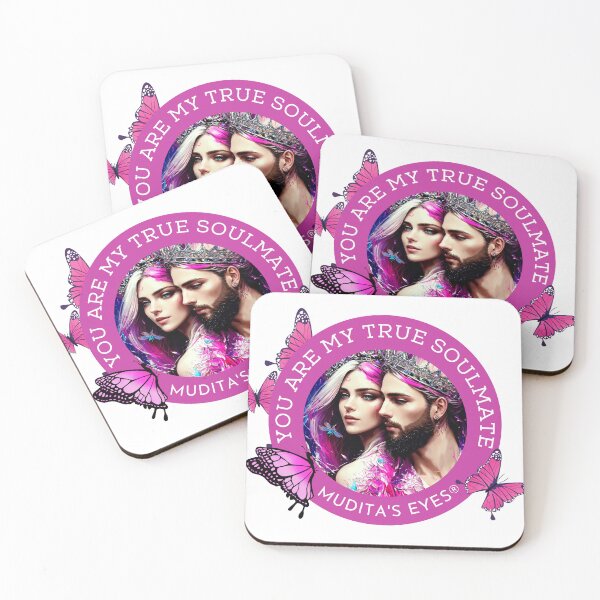 Item preview, Floral " You are my true soulmate" Divine Goddess & Queen Soulmates Couple Sticker designed and sold by MuditasEyes.