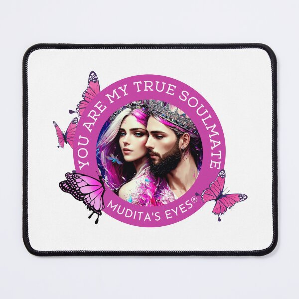 Item preview, Floral " You are my true soulmate" Divine Goddess & Queen Soulmates Couple Sticker designed and sold by MuditasEyes.