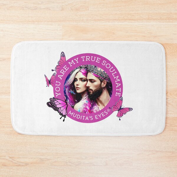 Item preview, Floral " You are my true soulmate" Divine Goddess & Queen Soulmates Couple Sticker designed and sold by MuditasEyes.