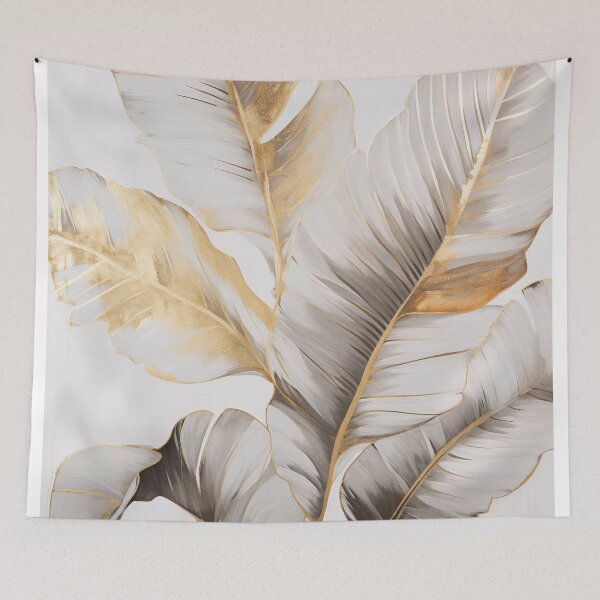 Item preview, Modern European ink and gold foil banana leaf 12 designed and sold by UnaWu533.
