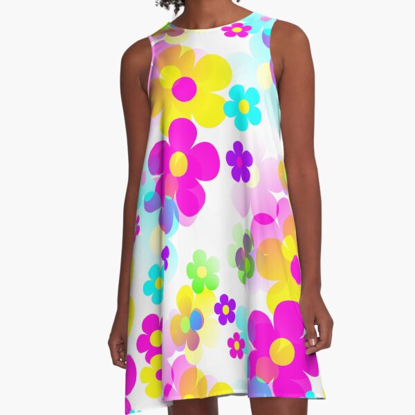 Item preview, 60's Retro Mod Small Flowers Multicolor Pop Art designed and sold by MellowCat.