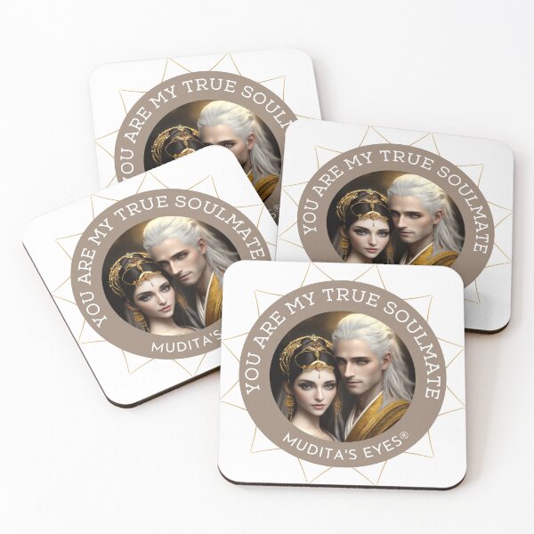 Item preview, Elegant " You are my true soulmate" Divine Goddess & Queen Soulmates Couple Sticker designed and sold by MuditasEyes.