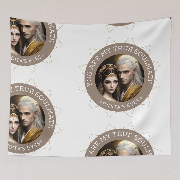Item preview, Elegant " You are my true soulmate" Divine Goddess & Queen Soulmates Couple Sticker designed and sold by MuditasEyes.