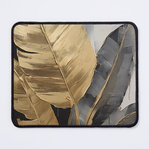 Item preview, Modern European ink and gold foil banana leaf 14 designed and sold by UnaWu533.