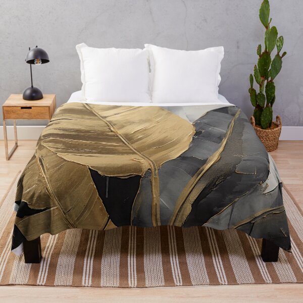 Item preview, Modern European ink and gold foil banana leaf 14 designed and sold by UnaWu533.