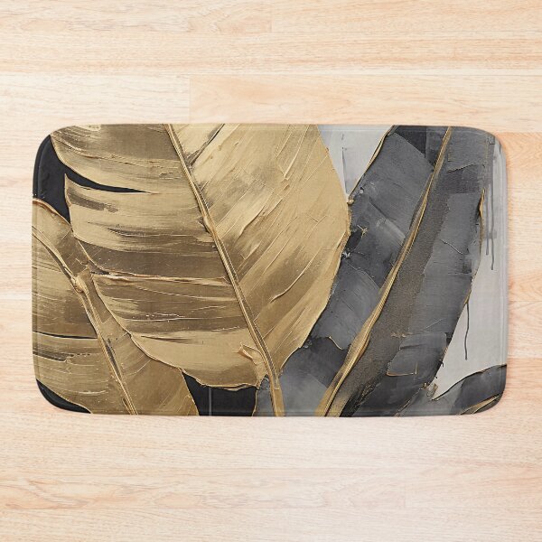 Item preview, Modern European ink and gold foil banana leaf 14 designed and sold by UnaWu533.