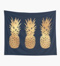 Gold and Velvet Pineapple Wall Tapestry