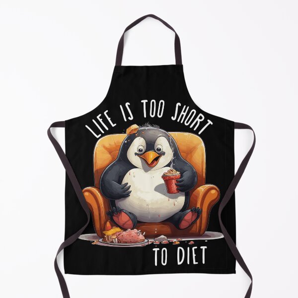 Item preview, Cute Penguin Loves Food - Life is Too Short to Diet designed and sold by LOT7Clothing.
