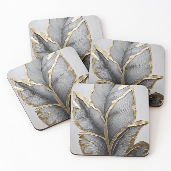 Item preview, Modern European ink and gold foil banana leaf 16 designed and sold by UnaWu533.