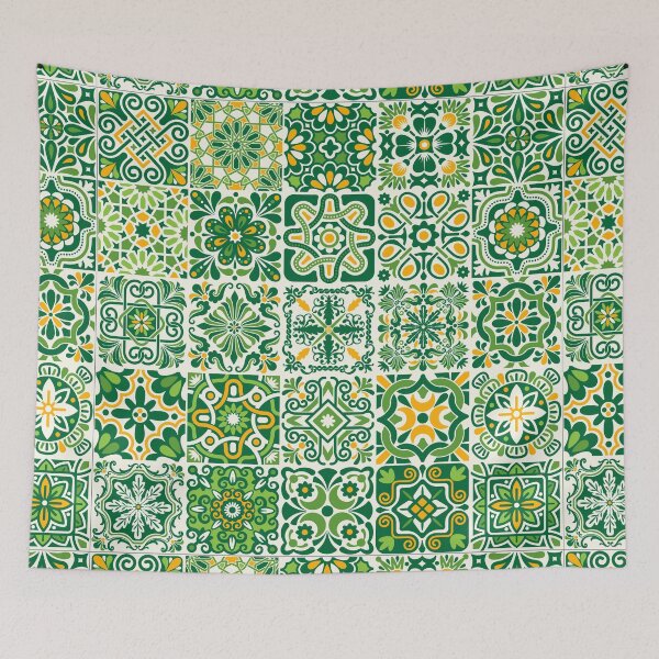 Item preview, Portuguese Tiles - Green & Yellow designed and sold by PeachyLitchi.