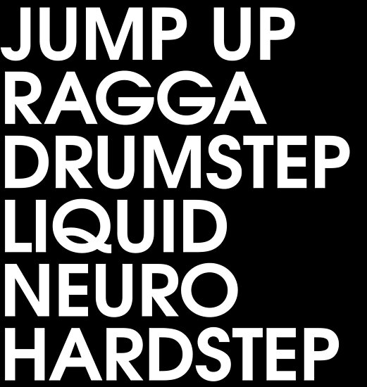 "Junglist dnb genres white" Posters by supersaiyandino Redbubble