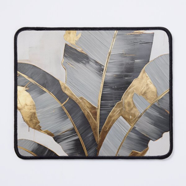 Item preview, Modern European ink and gold foil banana leaf 17 designed and sold by UnaWu533.