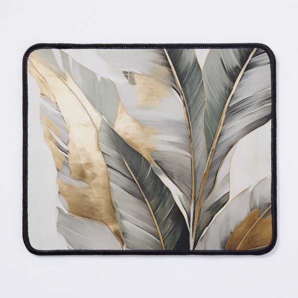 Item preview, Modern European ink and gold foil banana leaf 18 designed and sold by UnaWu533.