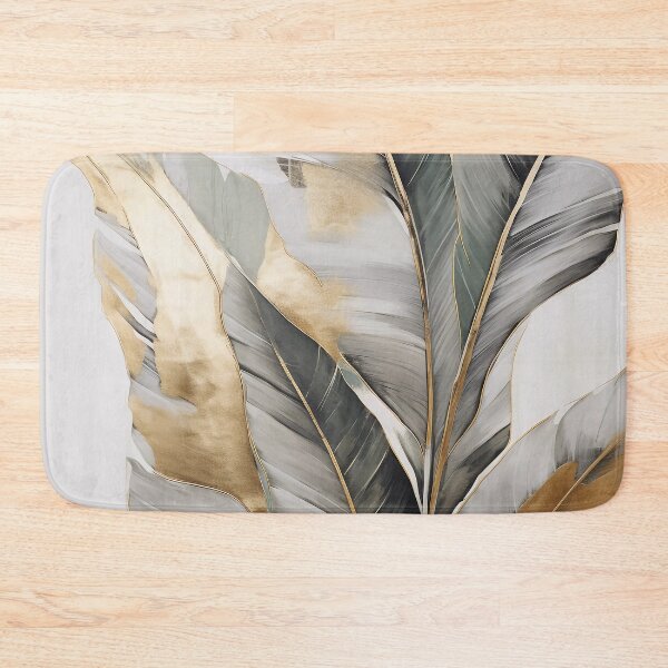 Item preview, Modern European ink and gold foil banana leaf 18 designed and sold by UnaWu533.