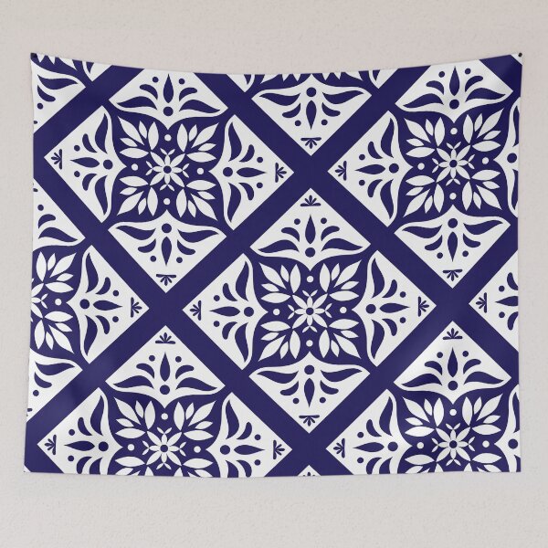 Artikelvorschau, Blue Damask Tile Pattern entworfen und verkauft von printguys.