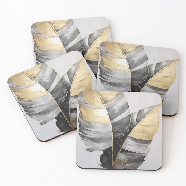 Item preview, Modern European ink and gold foil banana leaf 20 designed and sold by UnaWu533.