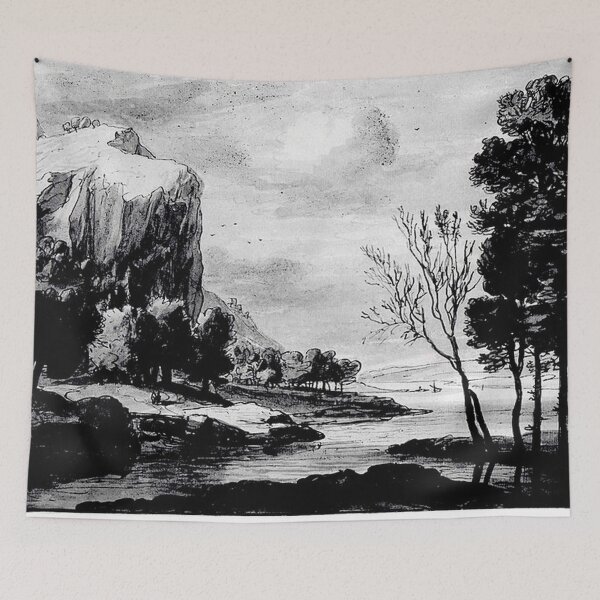 Item preview, River Landscape with Rocky Cliffs designed and sold by tomorrowsart.