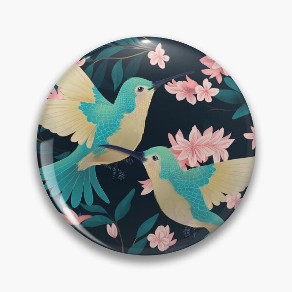 Item preview, Hummingbirds and Floral Vine Pattern in Royal Blue designed and sold by lauragraves.