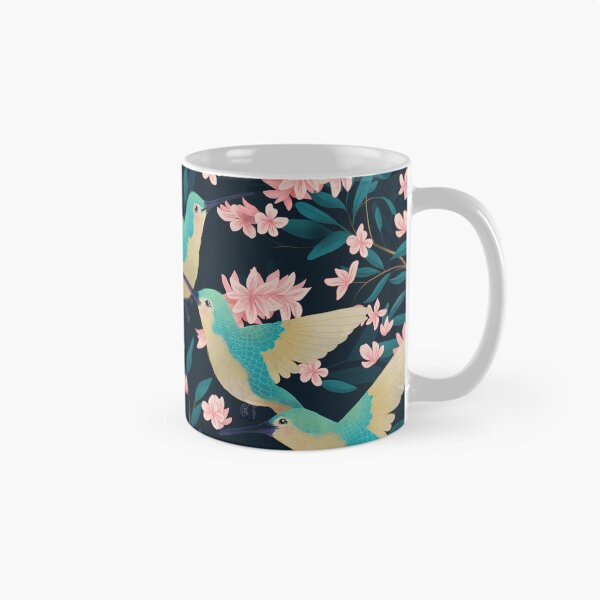 Item preview, Hummingbirds and Floral Vine Pattern in Royal Blue designed and sold by lauragraves.
