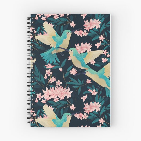 Item preview, Hummingbirds and Floral Vine Pattern in Royal Blue designed and sold by lauragraves.