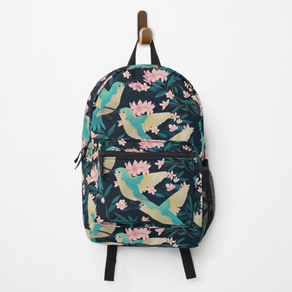 Item preview, Hummingbirds and Floral Vine Pattern in Royal Blue designed and sold by lauragraves.