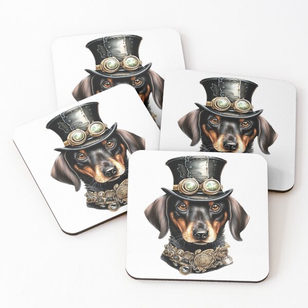 Item preview, Steampunk Dachshund - Victorian Era, Fantastical, Industrial, Cyberpunk Doxie designed and sold by JoBella-Designs.