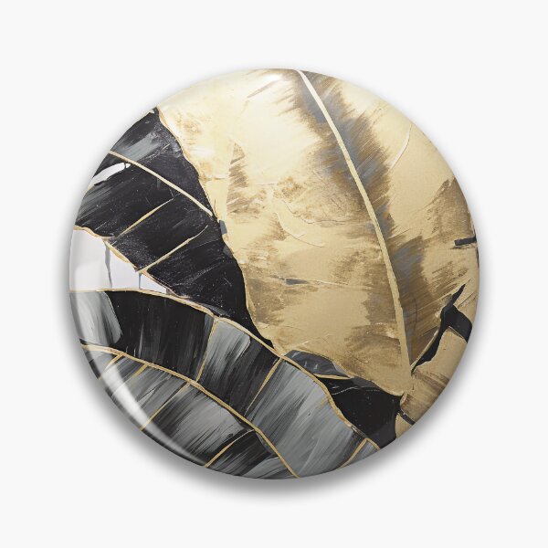 Item preview, Modern European ink and gold foil banana leaf 22 designed and sold by UnaWu533.