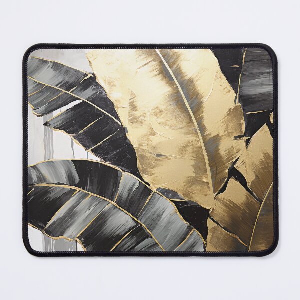 Item preview, Modern European ink and gold foil banana leaf 22 designed and sold by UnaWu533.