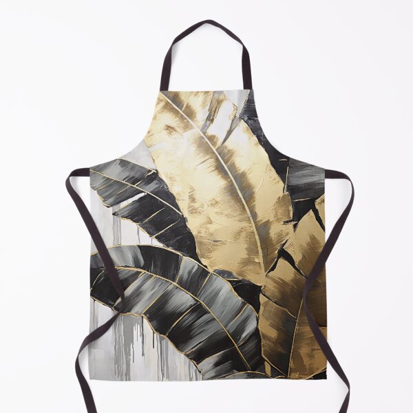 Item preview, Modern European ink and gold foil banana leaf 22 designed and sold by UnaWu533.