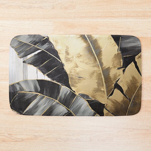 Item preview, Modern European ink and gold foil banana leaf 22 designed and sold by UnaWu533.