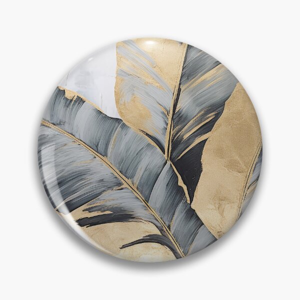 Item preview, Modern European ink and gold foil banana leaf 23 designed and sold by UnaWu533.