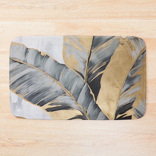 Item preview, Modern European ink and gold foil banana leaf 23 designed and sold by UnaWu533.