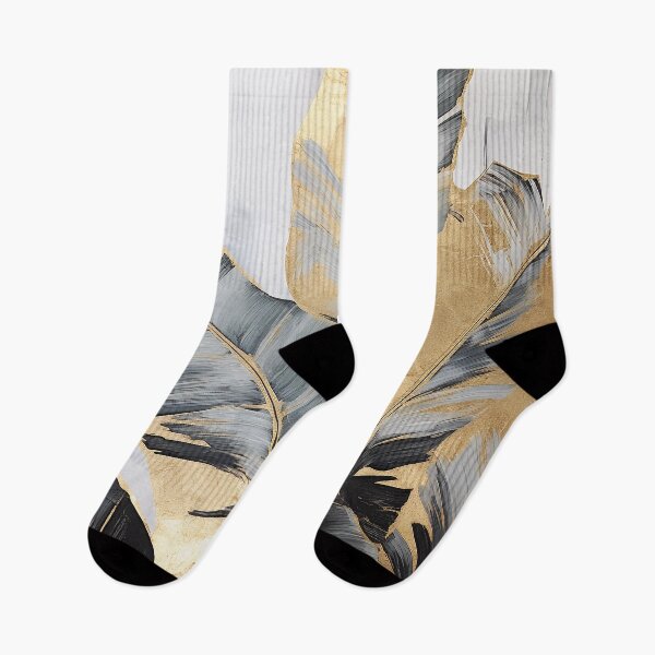 Item preview, Modern European ink and gold foil banana leaf 23 designed and sold by UnaWu533.