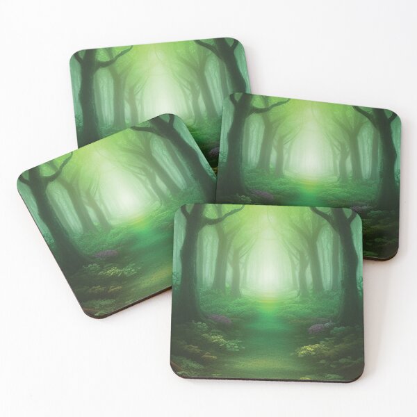 Item preview, Luminous Passage: Enchanted Path in Glowing Green Forest designed and sold by GoodWitch24.