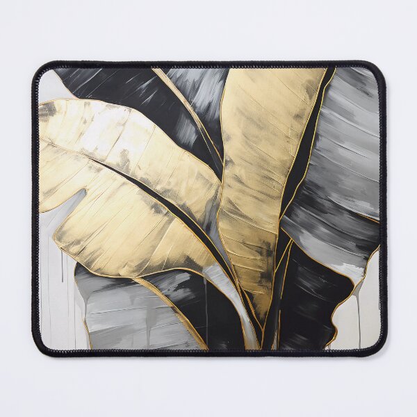 Item preview, Modern European ink and gold foil banana leaf 25 designed and sold by UnaWu533.